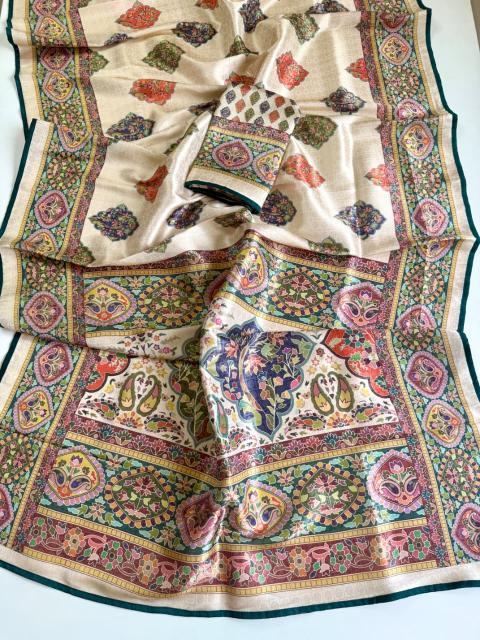 Vastrangan pashmina print saree wholeseller
